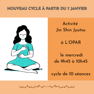 Jin Shin Jyutsu à l'OPAR, le mercredi de 9h45 à 10h45
